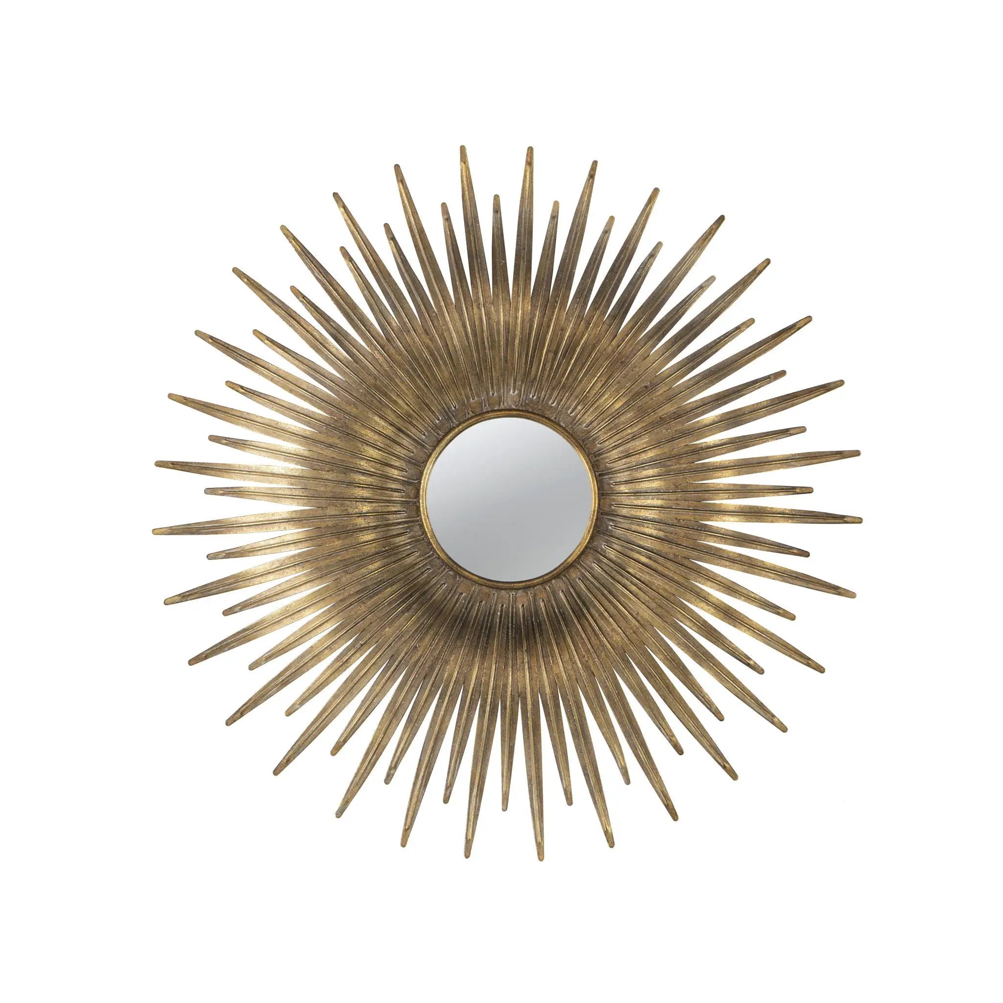 Retro DesignSunburst Metal Wall Mirror Decorative Mirror For A Bedroom Dressing Room, Hallway Or Living Space - Gold by HouseOfZazla