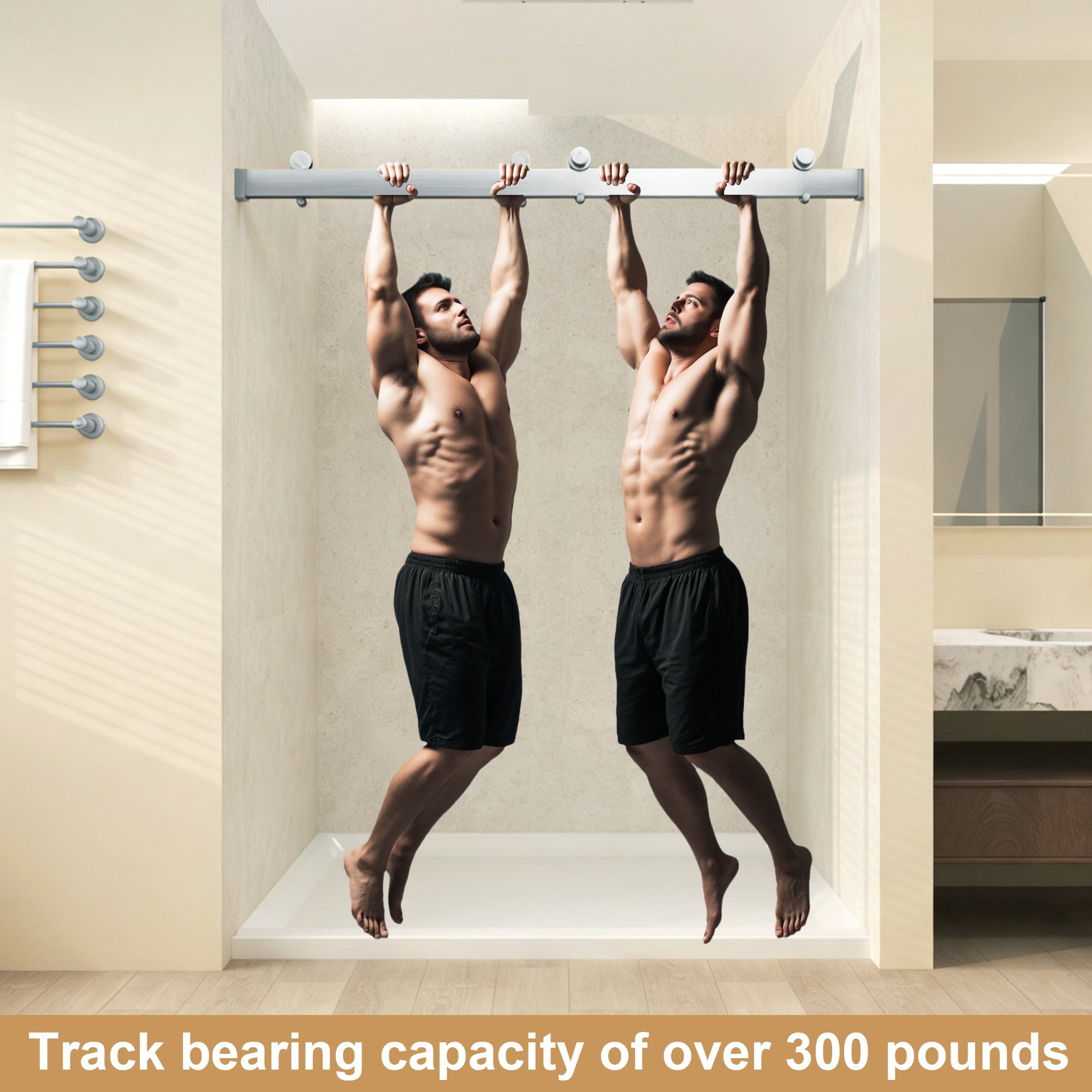 Frameless Sliding Glass Shower Doors 56-60" Width x 76" Height by HouseOfZazla