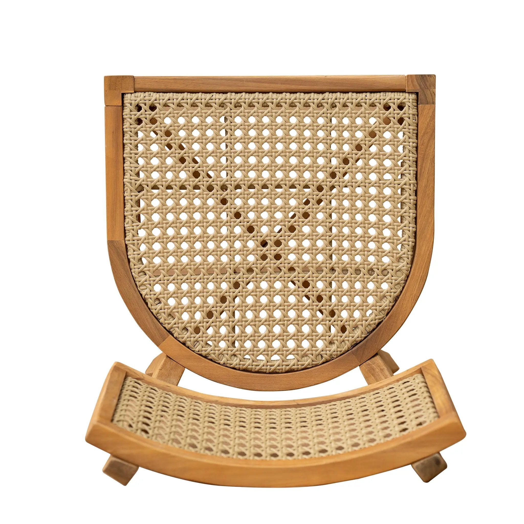 Netro Acacia Wood Dining Chair with Light Brown Wicker by HouseOfZazla