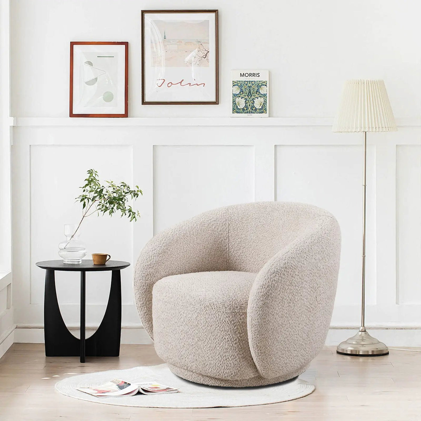 Swivel Accent Upholstered Barrel Chair by HouseOfZazla
