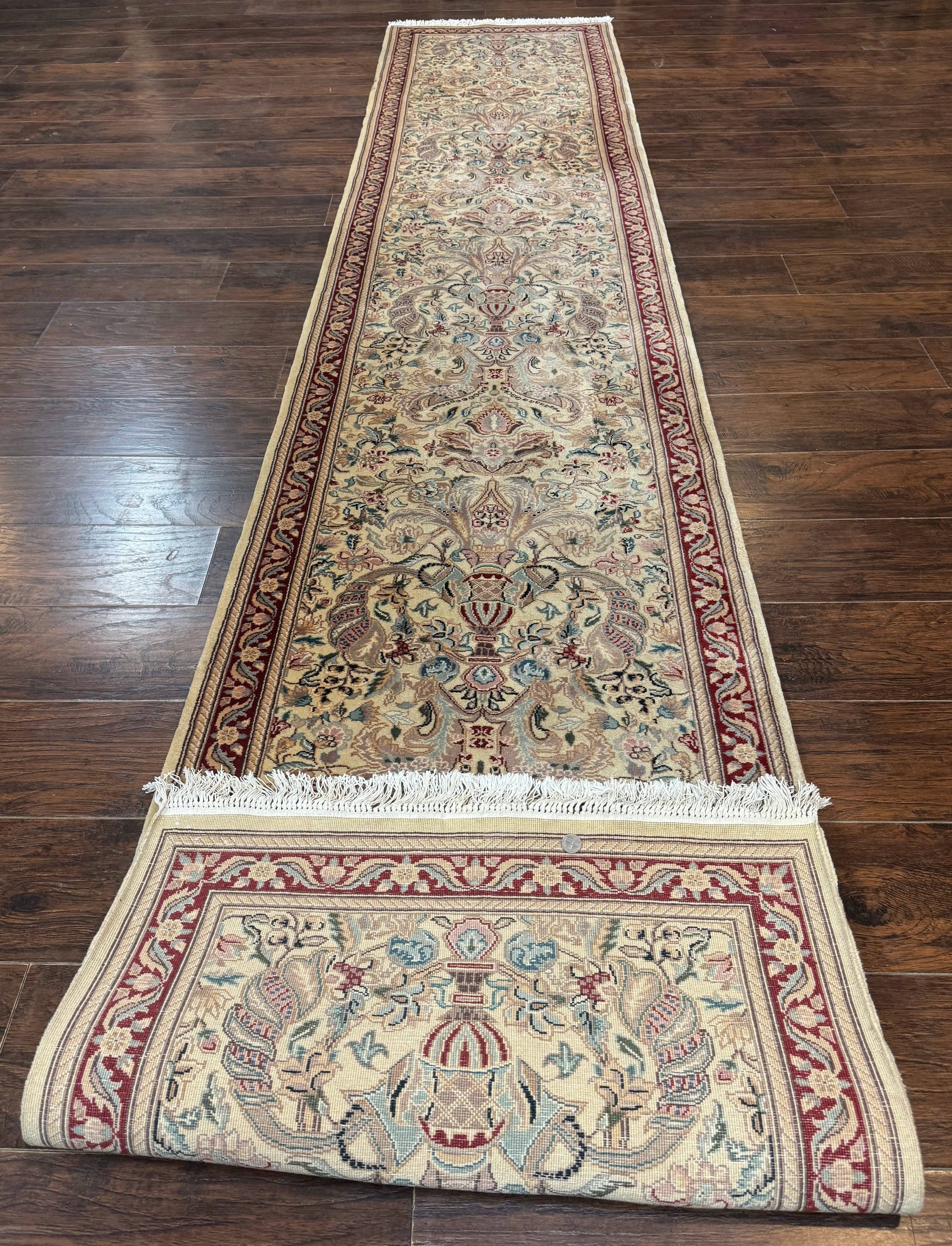 Pakistani Runner Rug 2.8 x 14, Pak Persian Hallway Rug, Cream Color by Jewel Rugs
