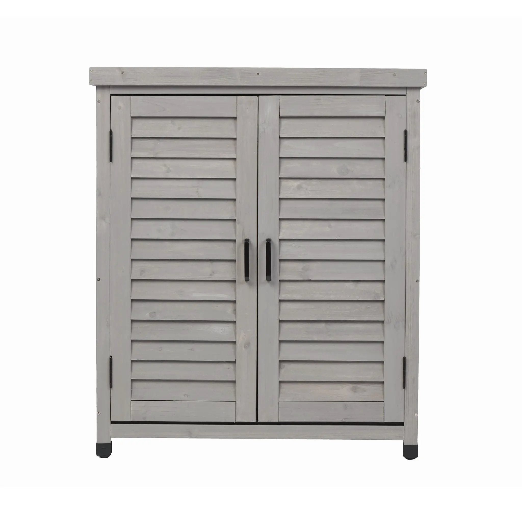 Potting Bench With Storage Cabinet And Metal Table Top For Outdoor by Unique Piece Furniture