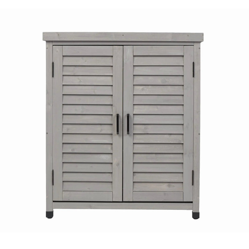 Potting Bench With Storage Cabinet And Metal Table Top For Outdoor by Unique Piece Furniture