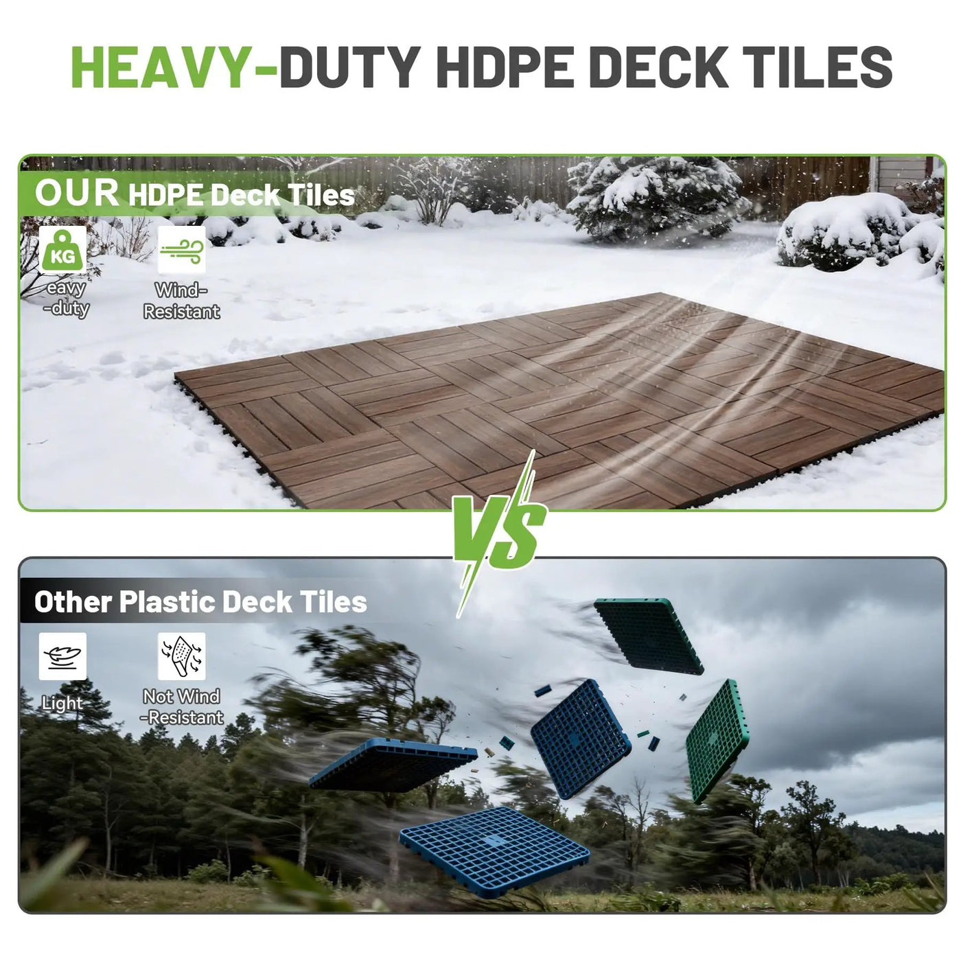 27 Pcs Interlocking Deck Tiles 12" x 12" HDPE Outdoor Flooring by HouseOfZazla