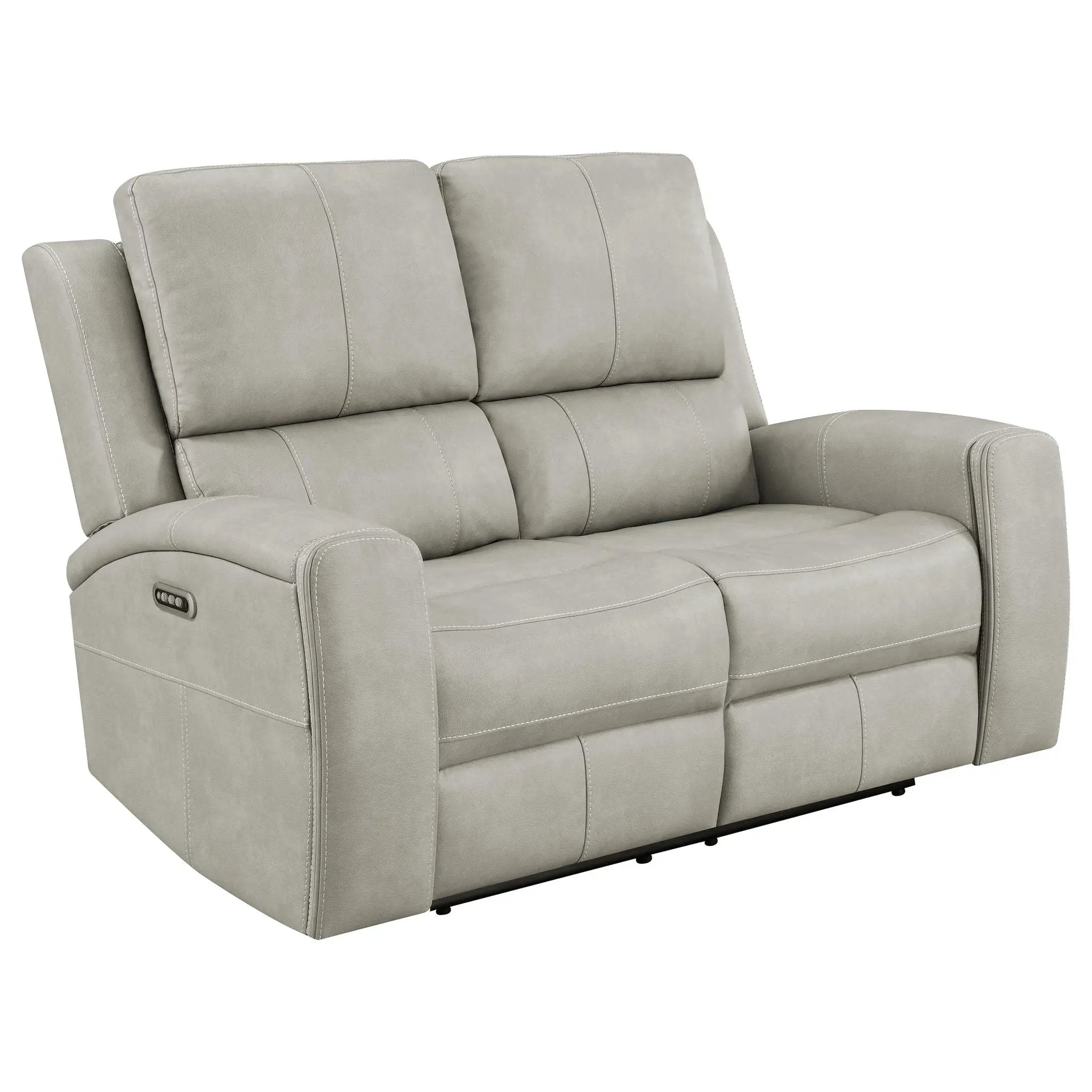 Brickston Triple Power Reclining Loveseat Grey by Unique Piece Furniture