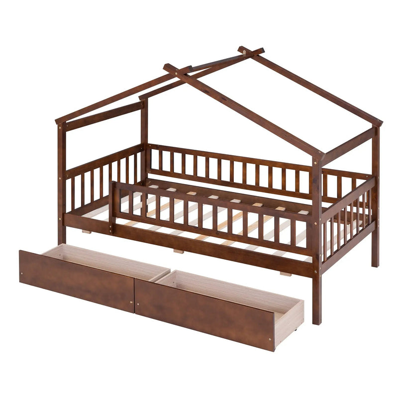 House Bed With 2 Drawers by Unique Piece Furniture