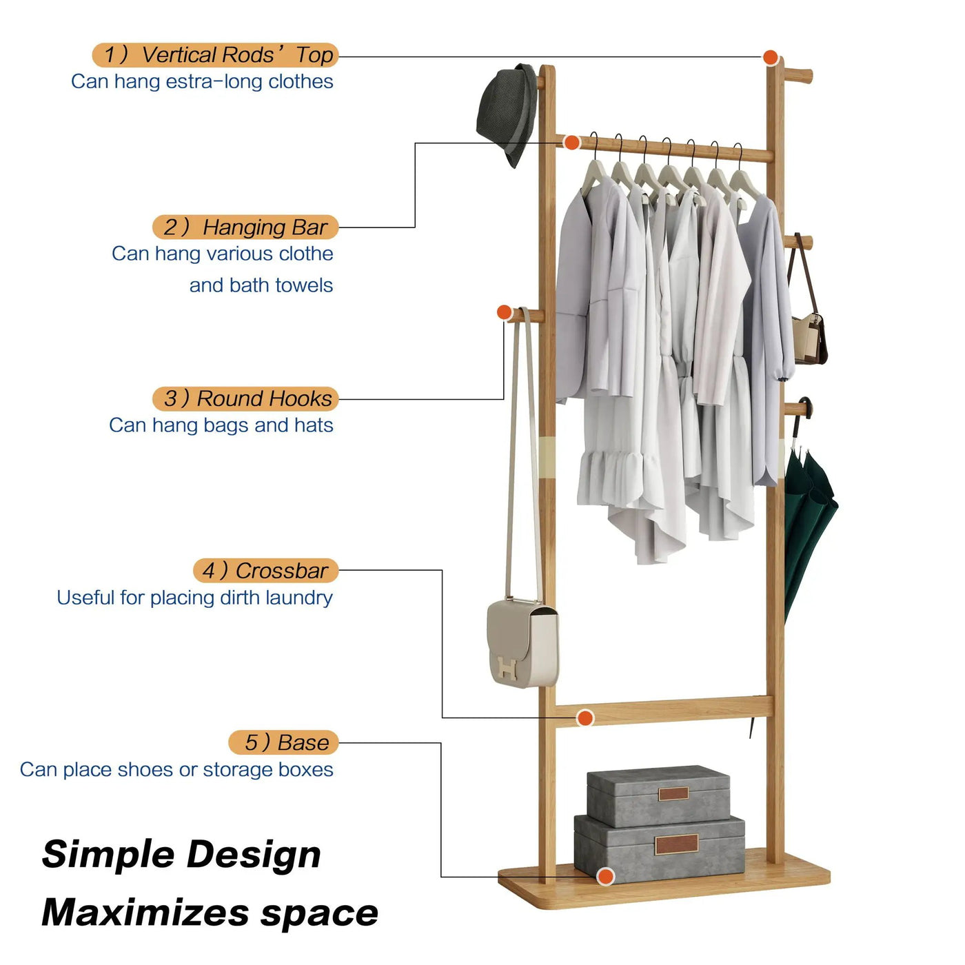 Solid Wood Simple Hat Rack by HouseOfZazla
