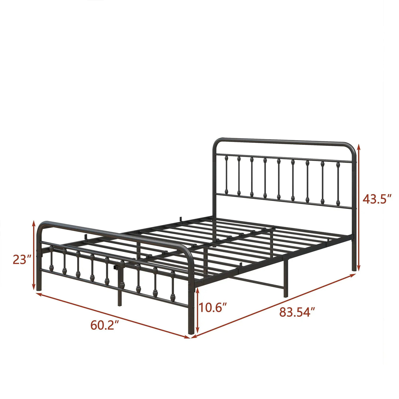 Tara Victorian-Style Steel Bed Frame by HouseOfZazla