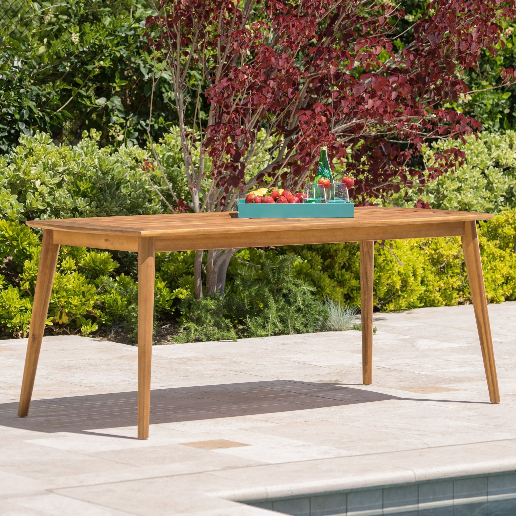 Outdoor Dining Table With Frame - Teak by HouseOfZazla