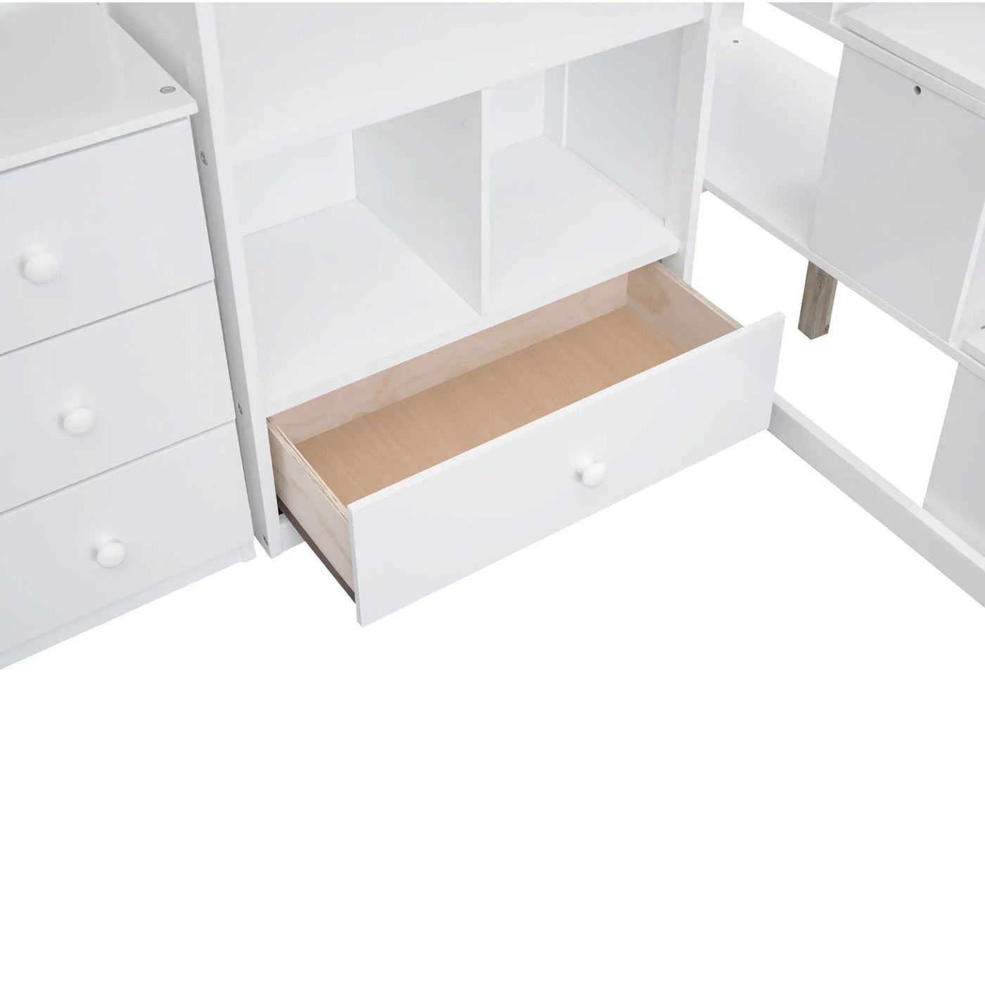 Loft Bed With L Shaped Desk, Drawers, Cabinet, And Storage Staircase by HouseOfZazla