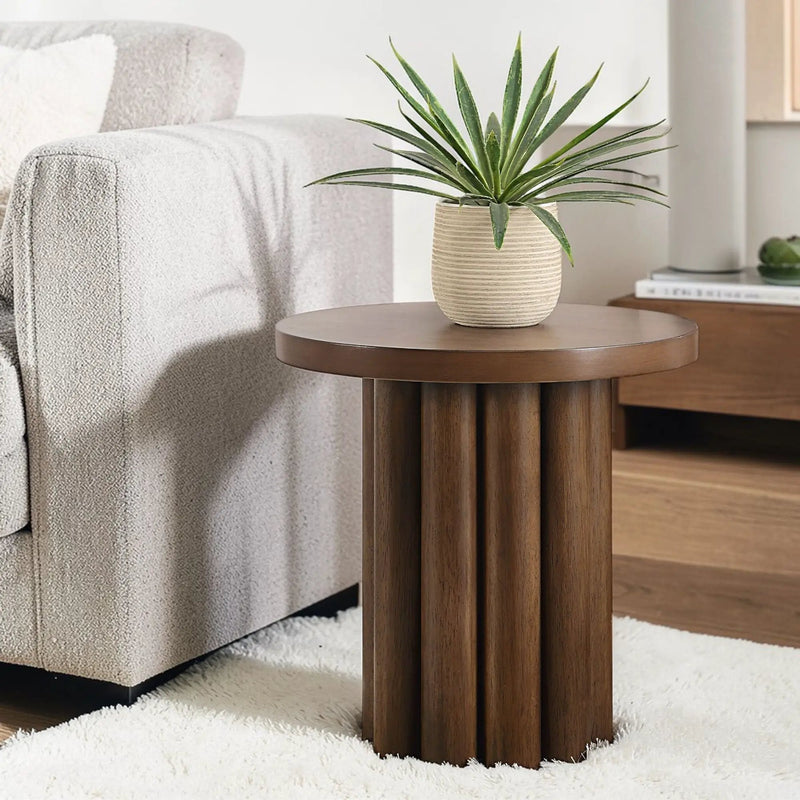 Loanna Wooden Color End Table - Brown by HouseOfZazla