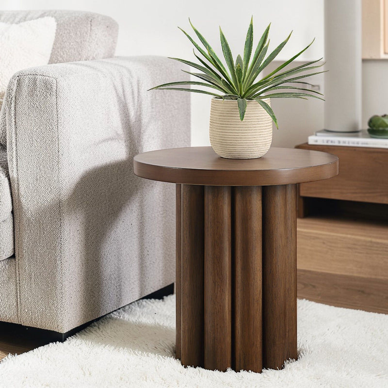 Loanna Wooden Color End Table with Sturdy Tabletop - Brown, photo 2 of 4