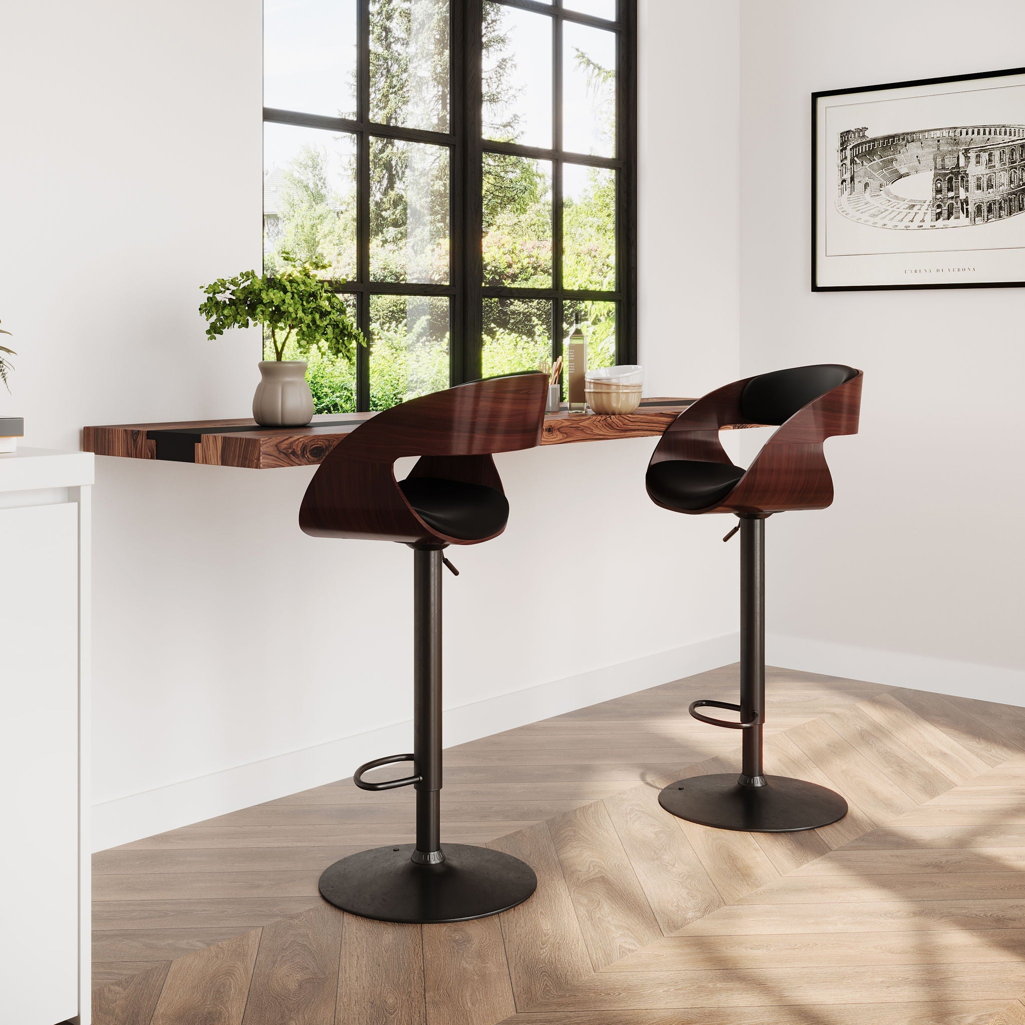 Archer - Adjustable Swivel Bar Stool - Black by HouseOfZazla