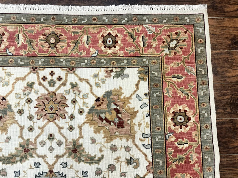 Flatweave Soumak Rug 6x9, Nourison Rug, Wool Handmade, Floral, Ivory by Jewel Rugs