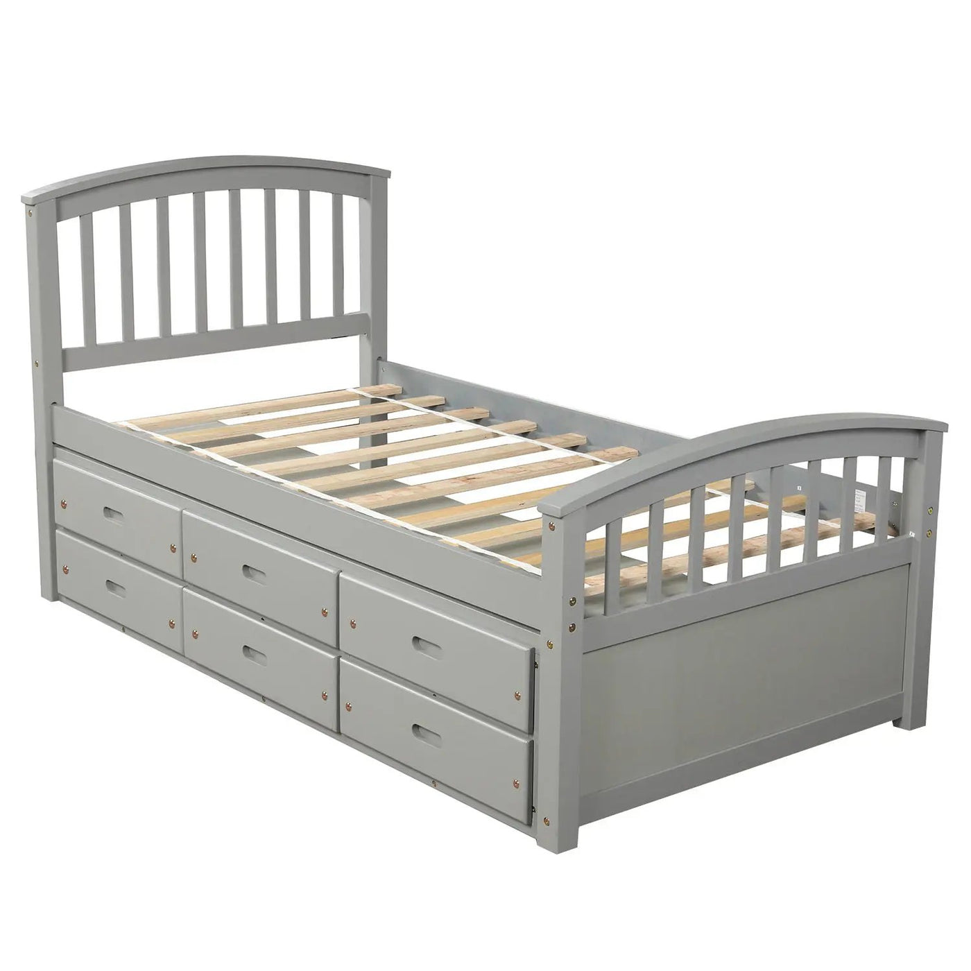 Platform Storage Bed Solid Wood Bed With 6 Drawers by HouseOfZazla