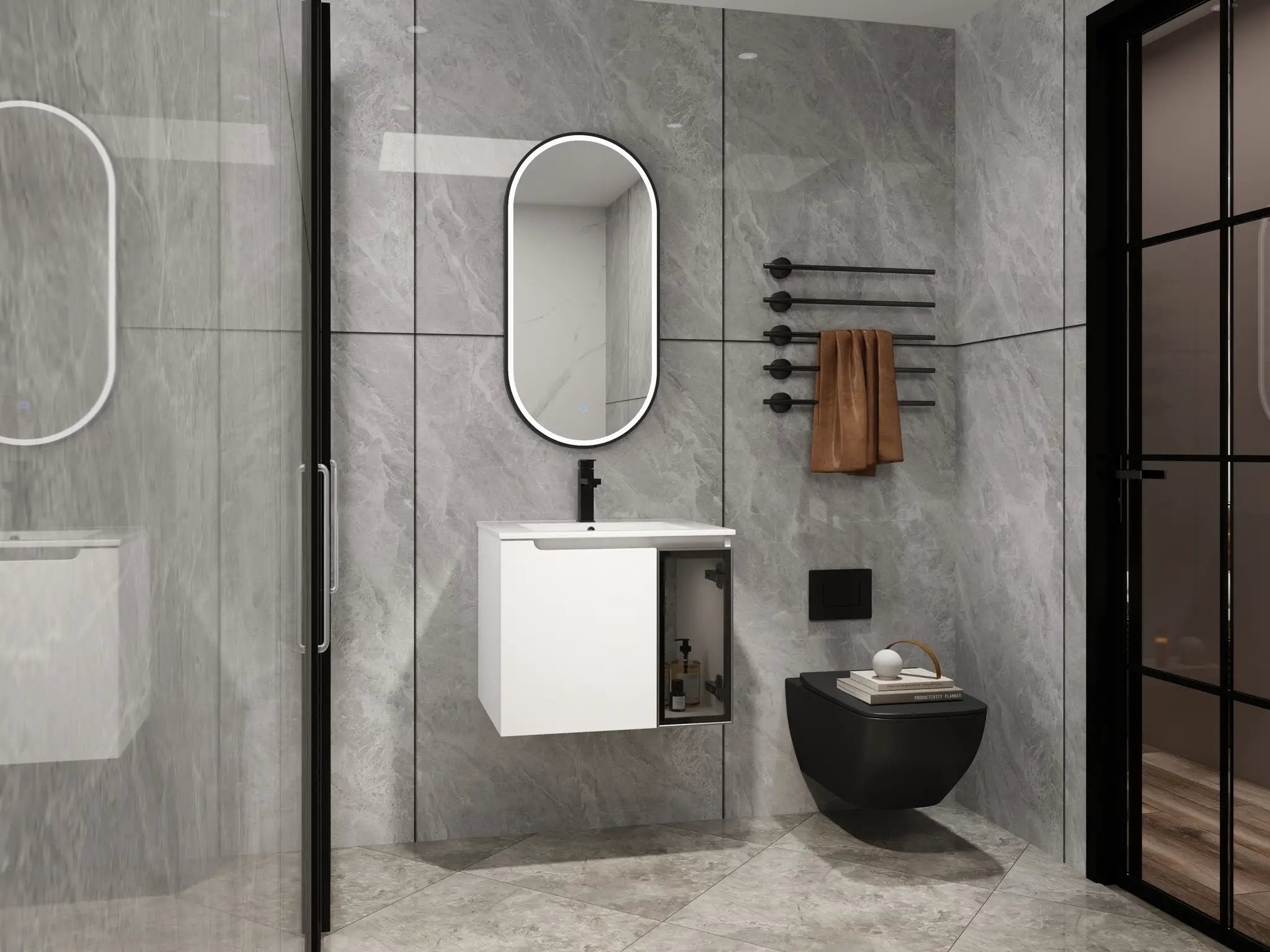 24" Wall-Mounted Bathroom Vanity With Ceramic Sink by HouseOfZazla