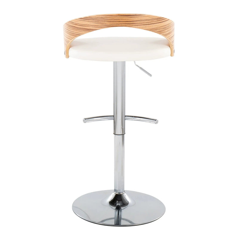 Grotto - Contemporary, Adjustable Barstool With Swivel With Rounded T Footrest (Set of 2) by Unique Piece Furniture