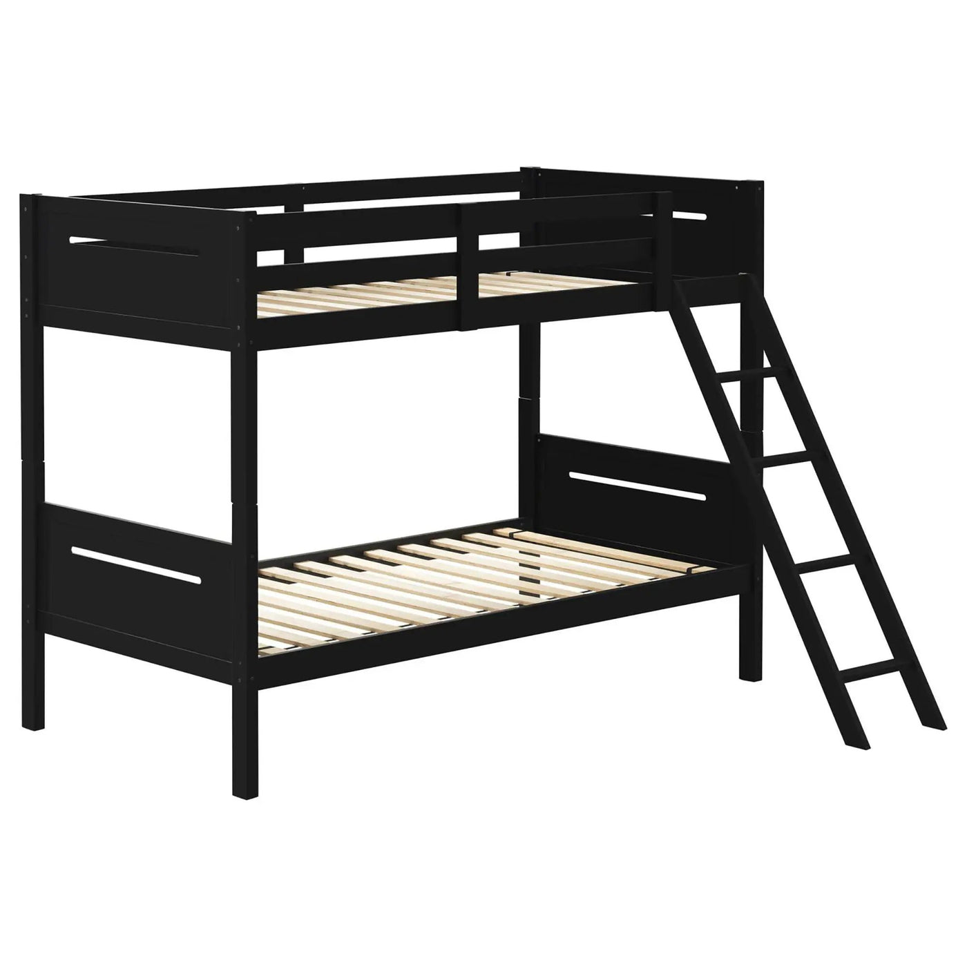 Bunk Bed With Built In Ladder, Safety Guardrails And Angled Access Step by HouseOfZazla