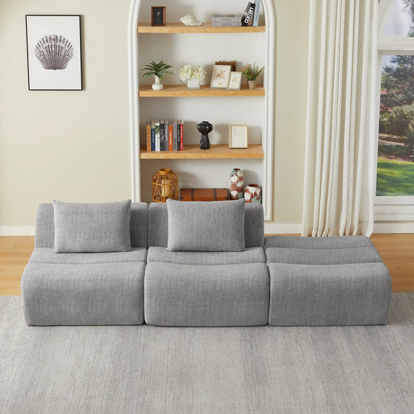 Oversized 3 Seater Compressed Sofa with Chenille Fabric, photo 2 of 7