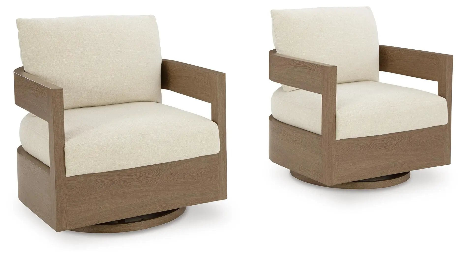 Serene Bay - Swivel Glider Chair With Cushion - Dark Brown / White by Unique Piece Furniture