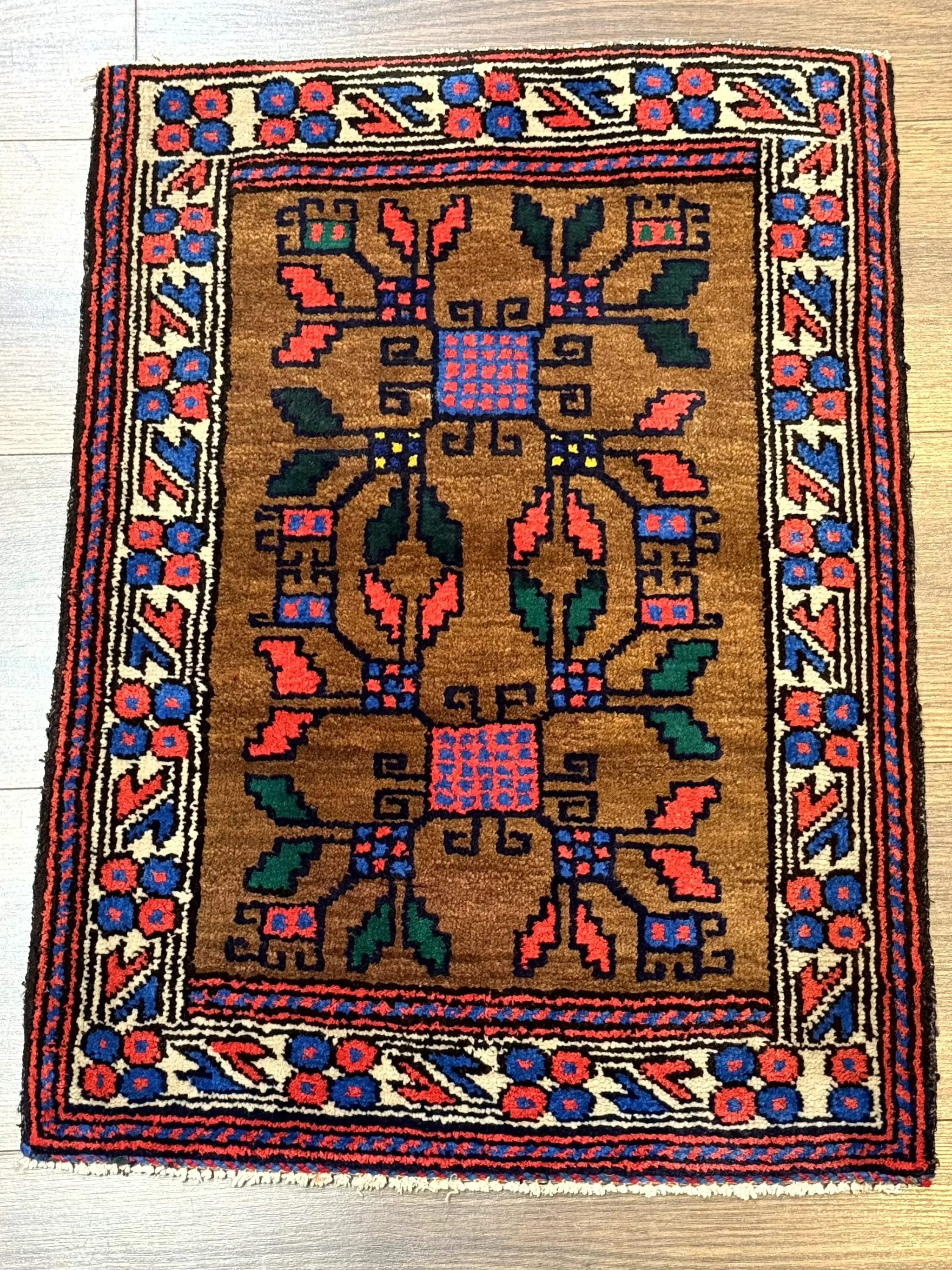 Small Persian Baluchi Rug, Tribal Rug, Brown, Multicolor by Jewel Rugs