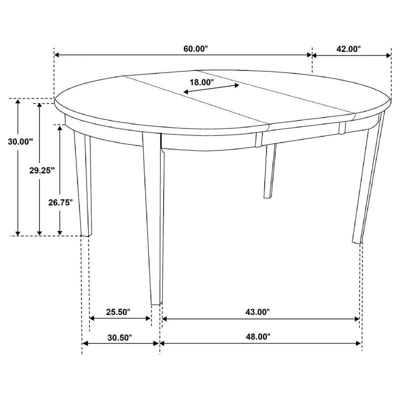Gabriel Oval 60-inch Extension Leaf Dining Table Cappuccino by Unique Piece Furniture