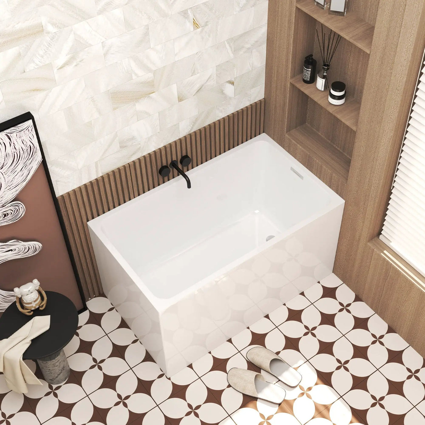 Freestanding Bathtub With Drain, Rectangular Shape by HouseOfZazla