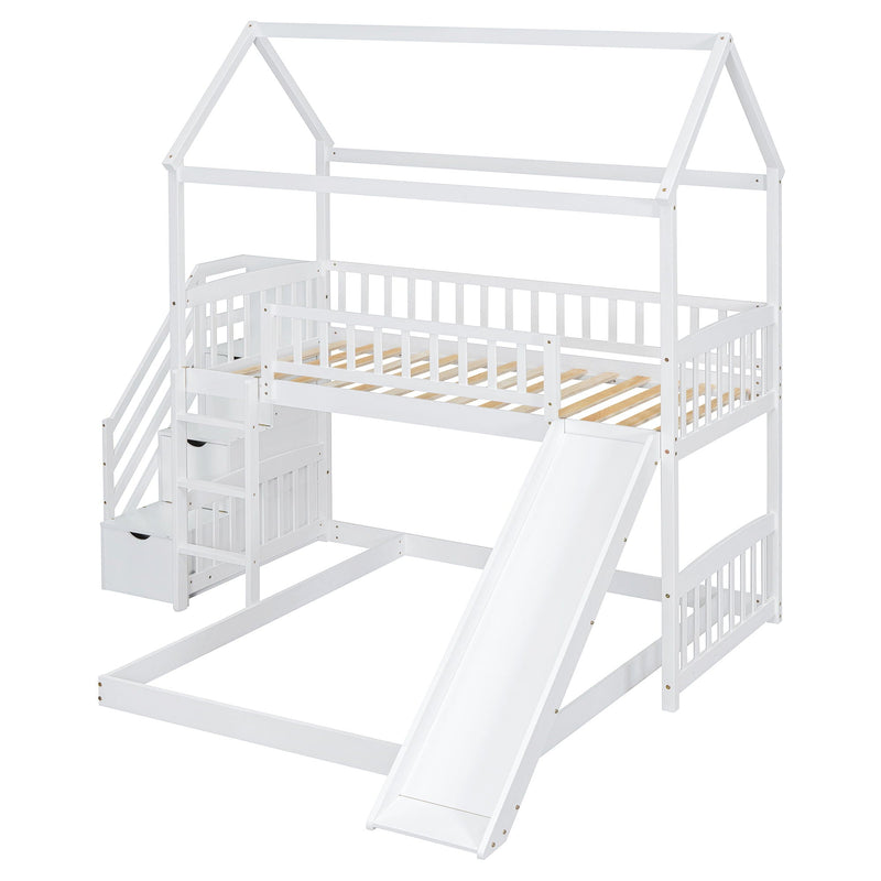 House Bunk Bed With Slide by HouseOfZazla