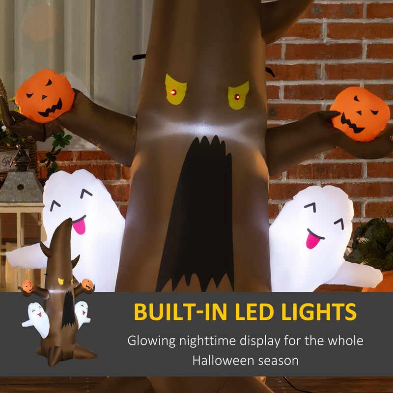 5FT Inflatable Halloween Ghost Tree with LED Lights - Brown, photo 4 of 9