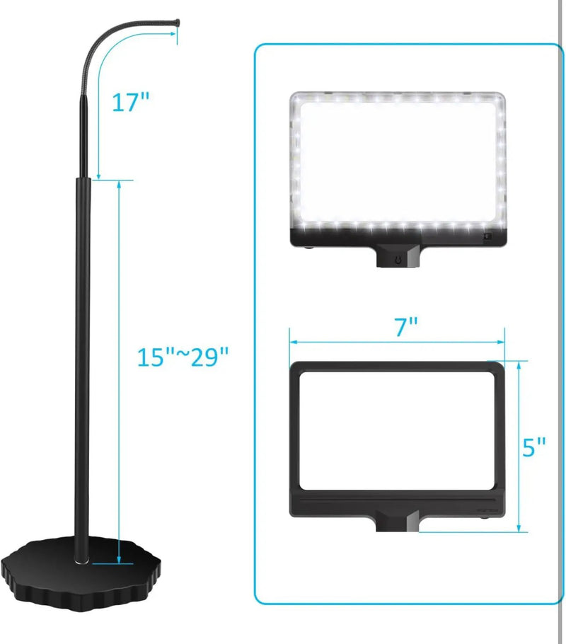5X Magnifying Glass with 36 LED Dimmable Light and Stand, Adjustable Brightness Magnifying Floor Lamp, Gooseneck Arm Lighted Magnifier for Reading, Crafts and Close Work by Outdoor Solar Outlet