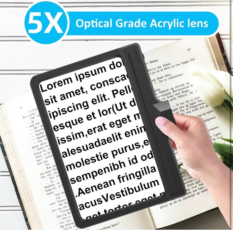 5X Magnifying Glass with 36 LED Dimmable Light and Stand, Adjustable Brightness Magnifying Floor Lamp, Gooseneck Arm Lighted Magnifier for Reading, Crafts and Close Work by Outdoor Solar Outlet
