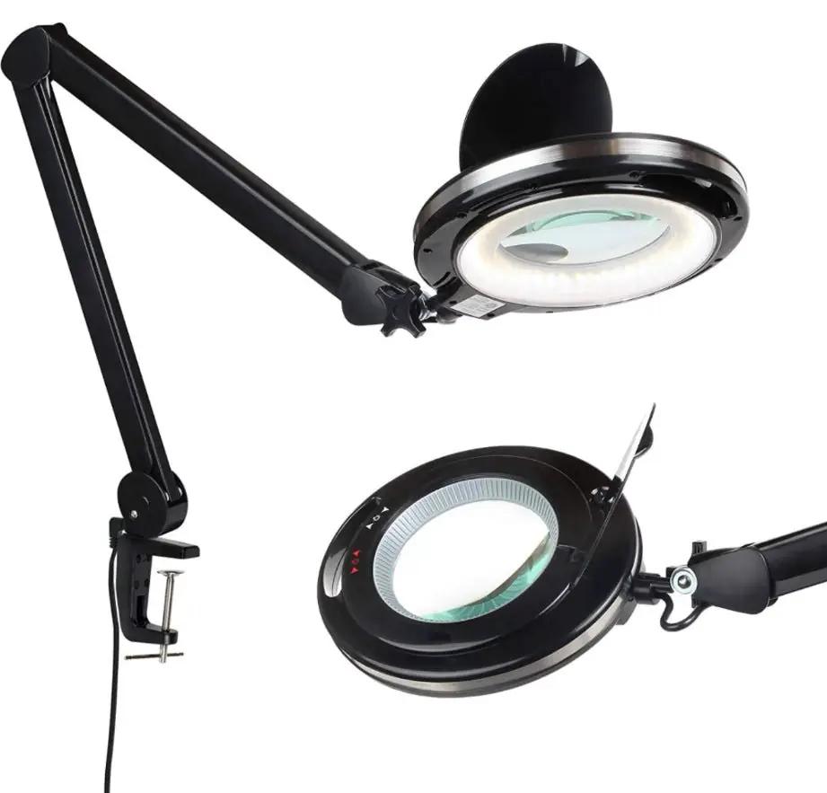 5X PRO XL Magnifying Desk Clamp Lamp – With Bright LED Light by Outdoor Solar Outlet