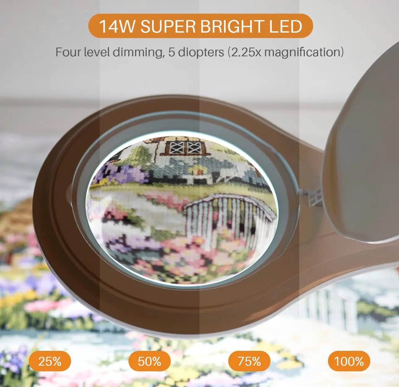 5X PRO XL Magnifying Desk Clamp Lamp – With Bright LED Light by Outdoor Solar Outlet