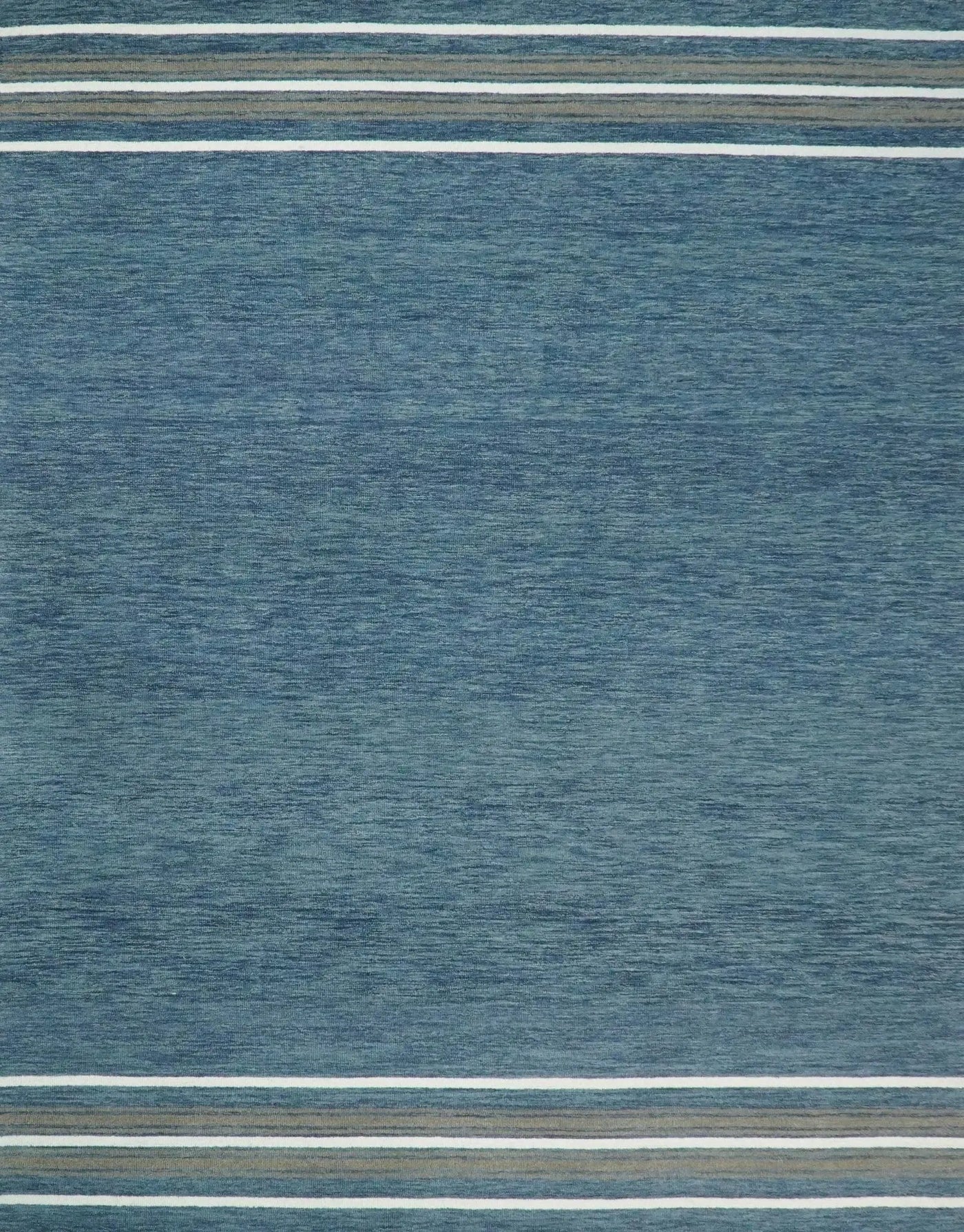 Modern Solid Design Blue Hand Tufted Wool Area Rug by The Rug Decor