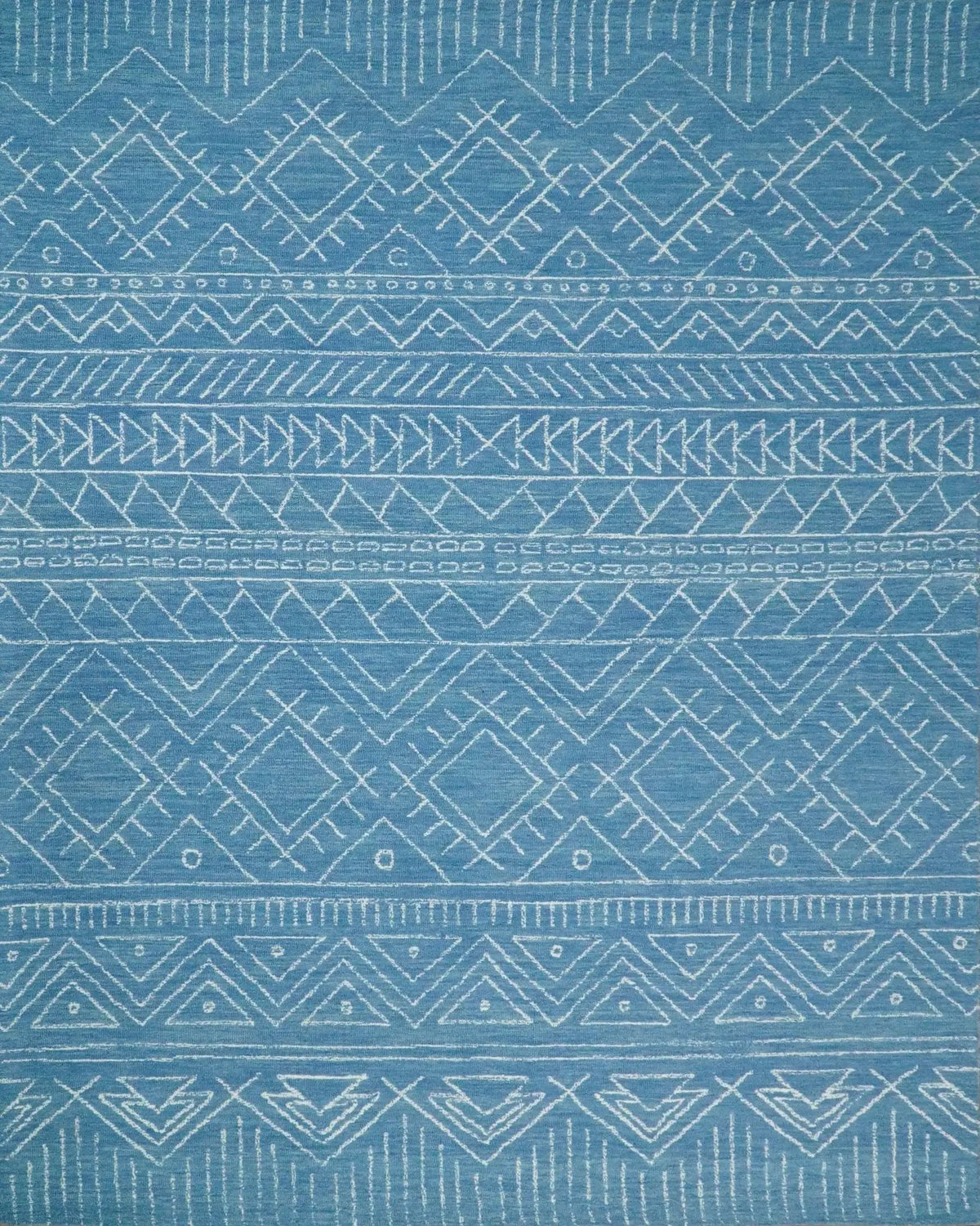 Blue Modern Contemporary Hand Tufted Wool Area Rug by The Rug Decor