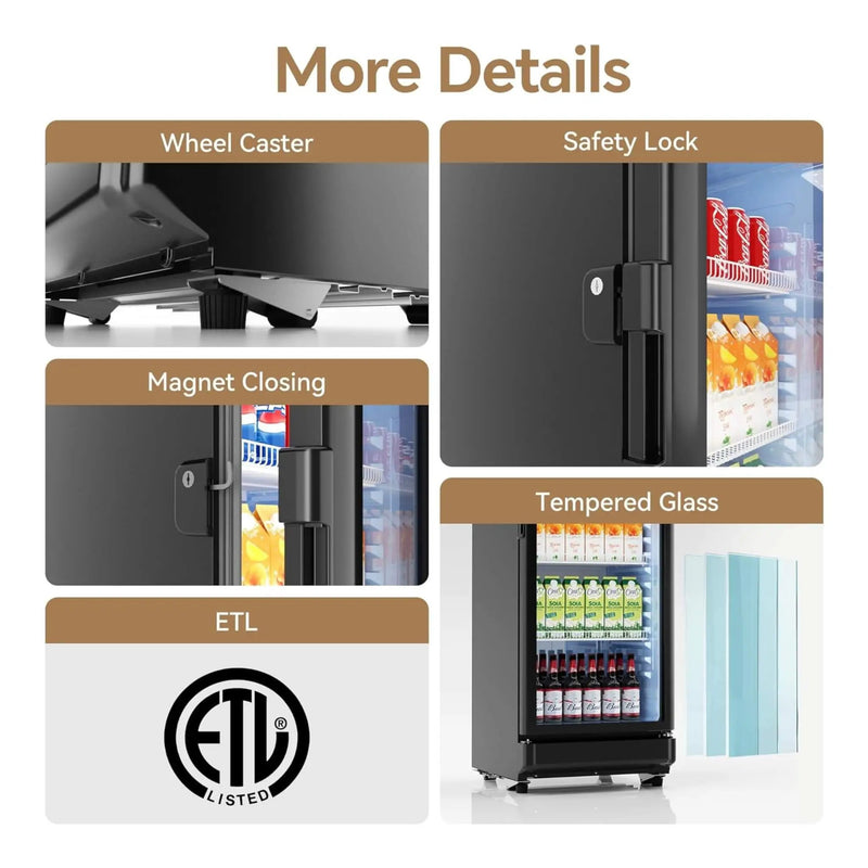 6.0 Cu.Ft Commercial Beverage Refrigerator With Glass Door And Adjustable Shelves (SAK28460) by SAKSBY WHOLESALE