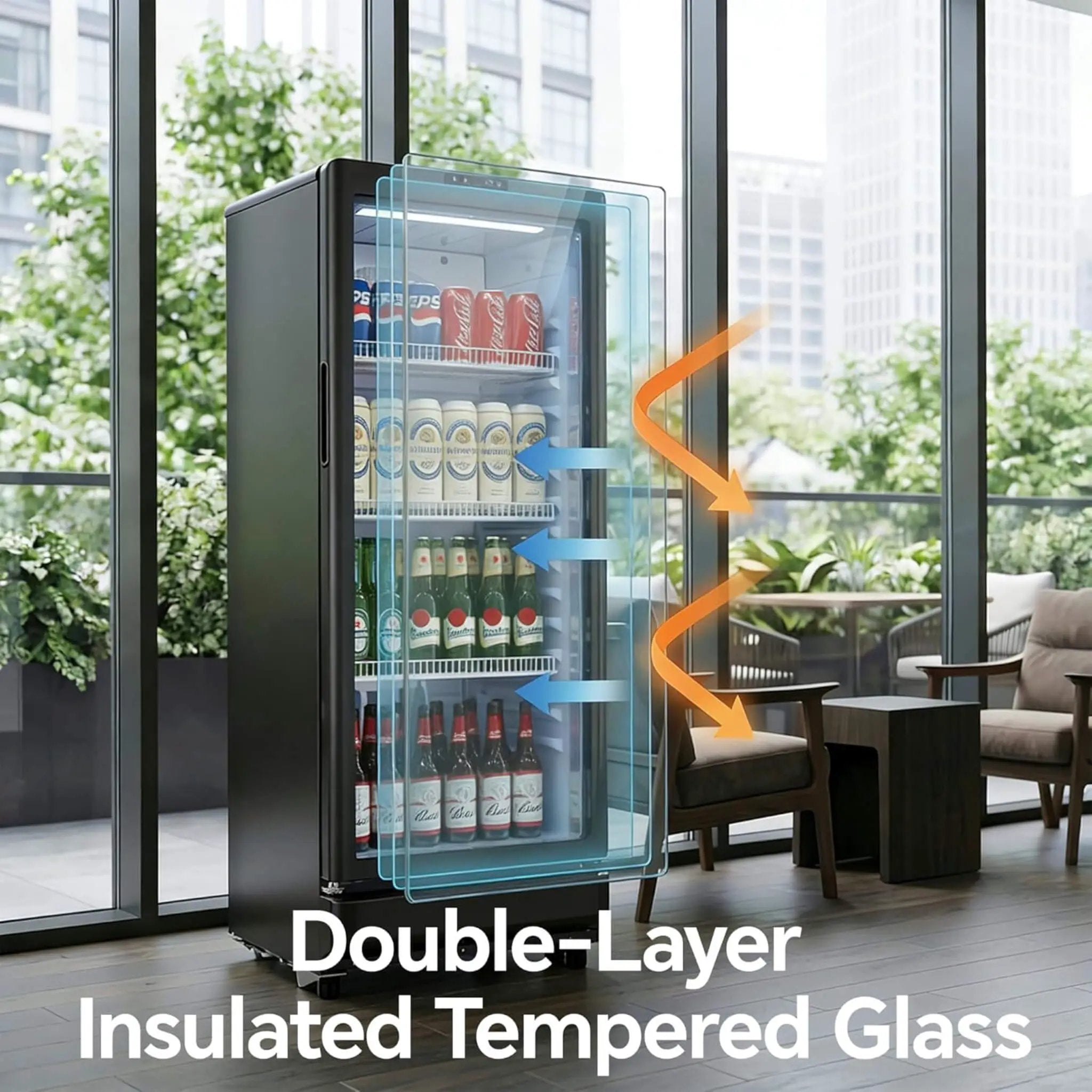 6.0 Cu.Ft Commercial Beverage Refrigerator With Glass Door And Adjustable Shelves (SAK28460) by SAKSBY WHOLESALE