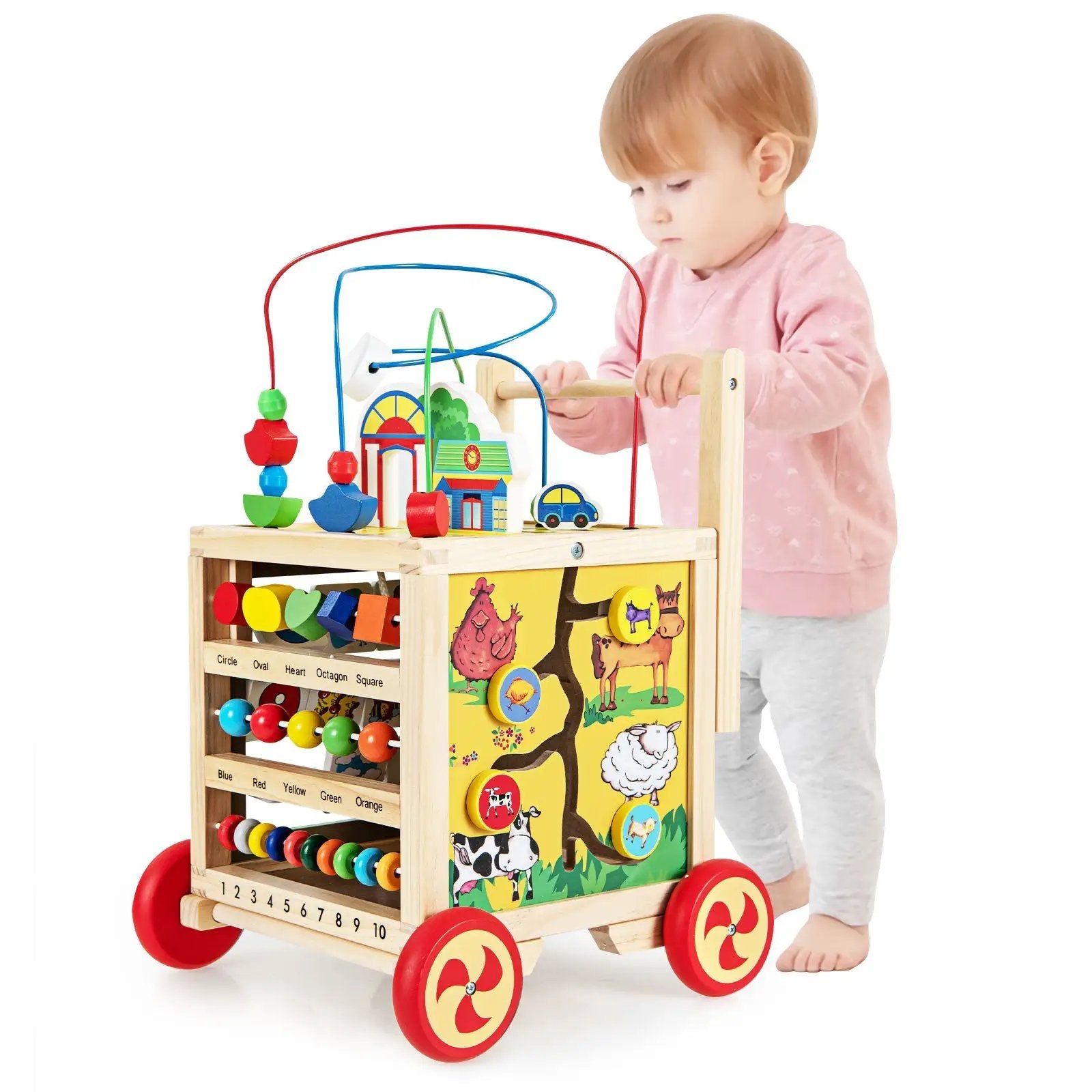 6-In-1 Developmental Learning Educational Toy with Bead Maze by DirectDeals