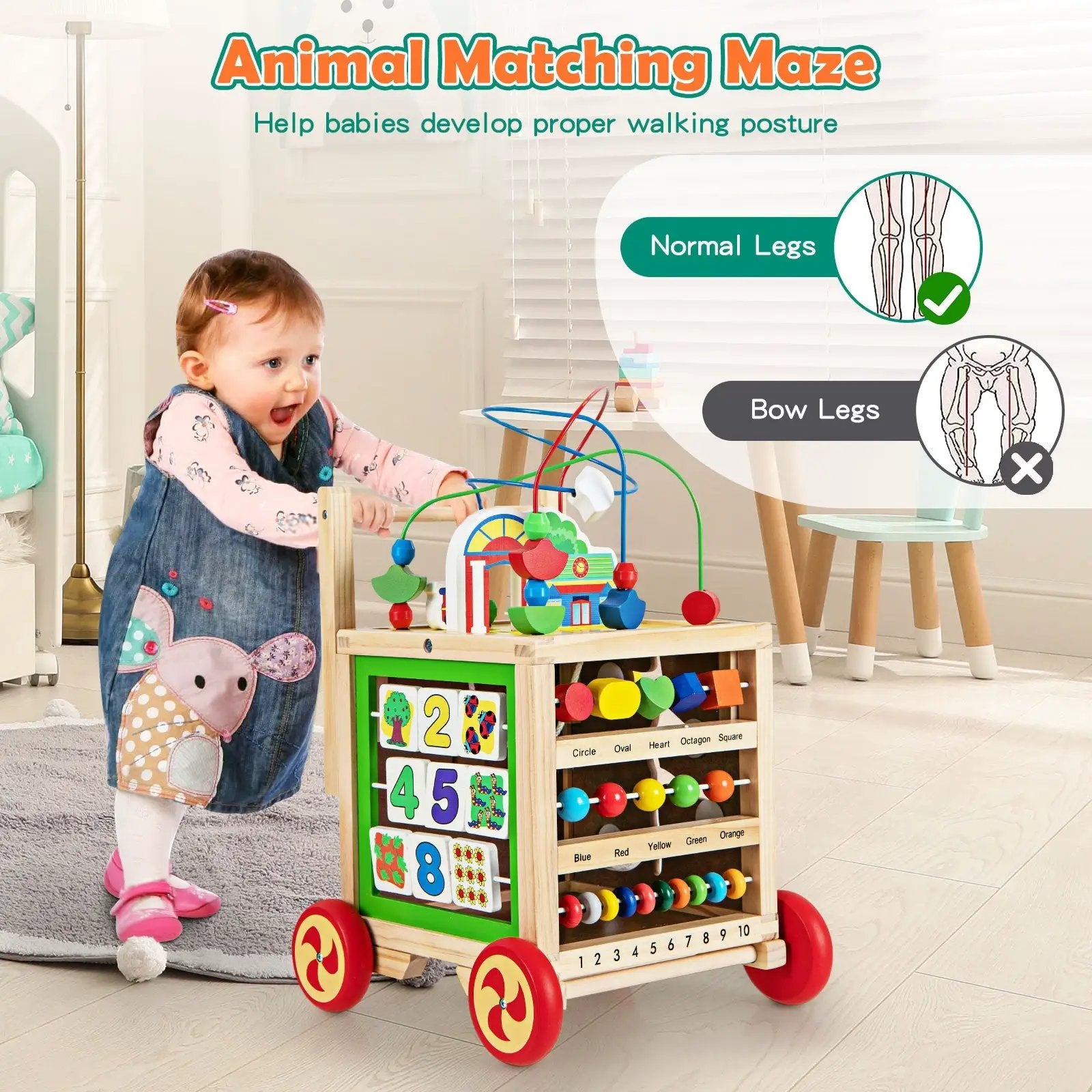 6-In-1 Developmental Learning Educational Toy with Bead Maze by DirectDeals