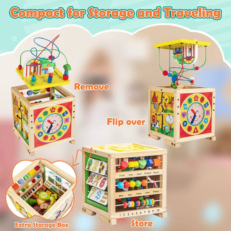 6-In-1 Developmental Learning Educational Toy with Bead Maze by DirectDeals