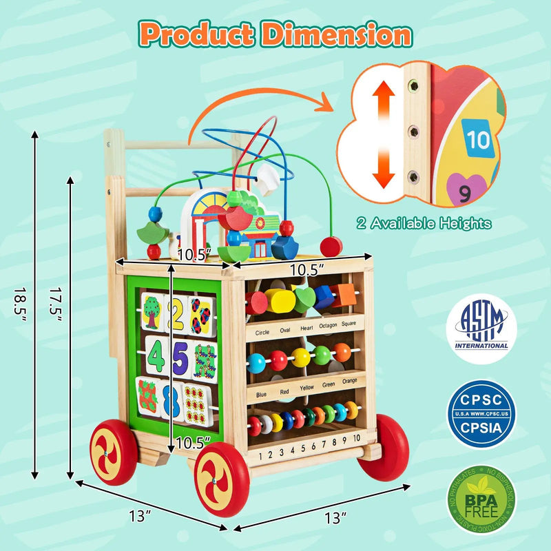 6-In-1 Developmental Learning Educational Toy with Bead Maze by DirectDeals