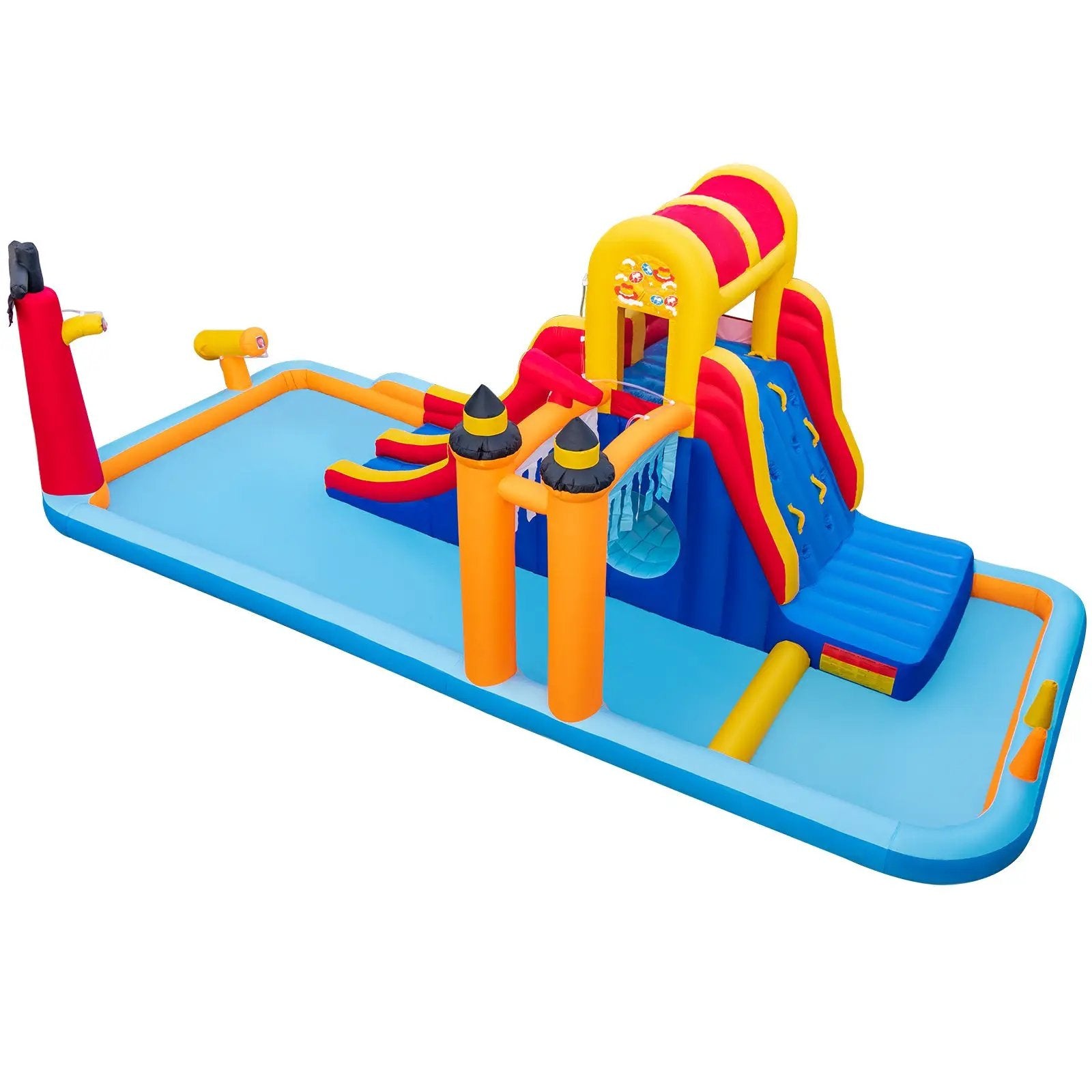 6-In-1 Inflatable Water Slide with Dual Slides and Cave Crawling Game without Blower by DirectDeals