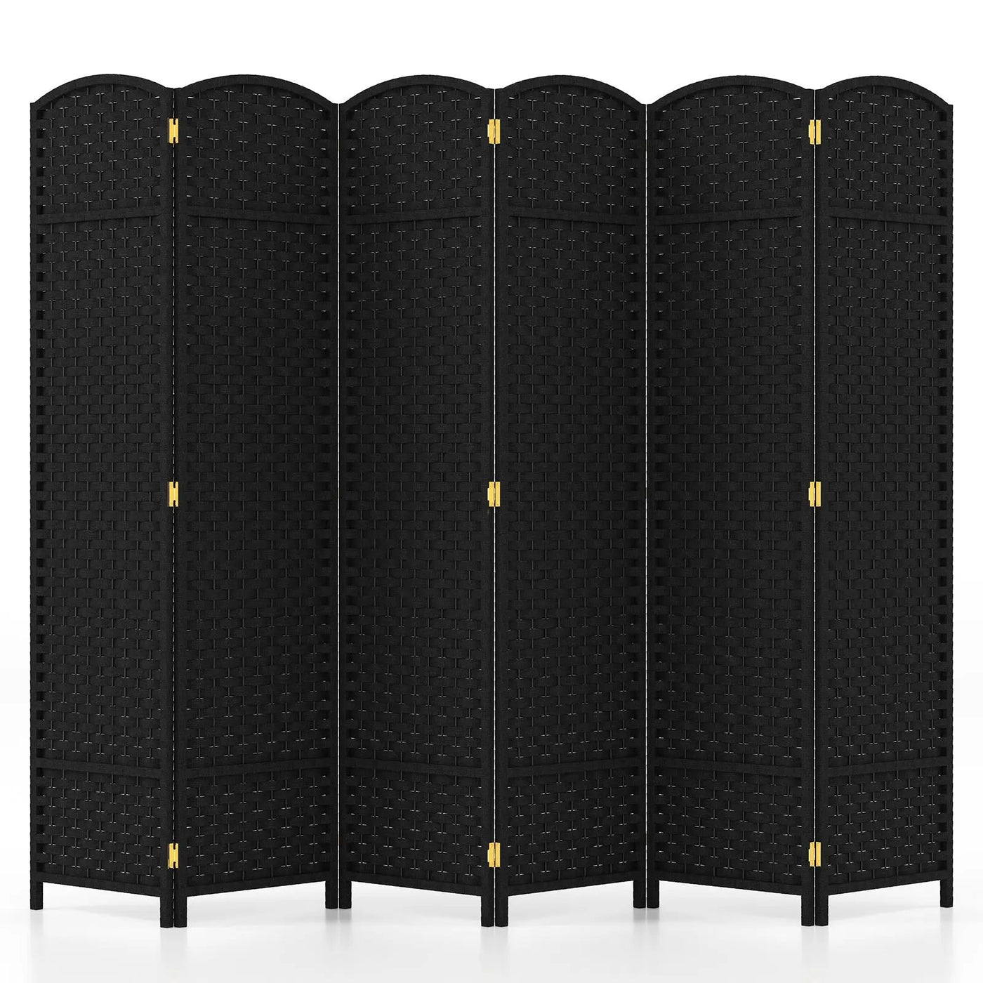 6-Panel Room Divider 5.6 FT Tall Folding Privacy Screen with Hand-woven Texture by DirectDeals