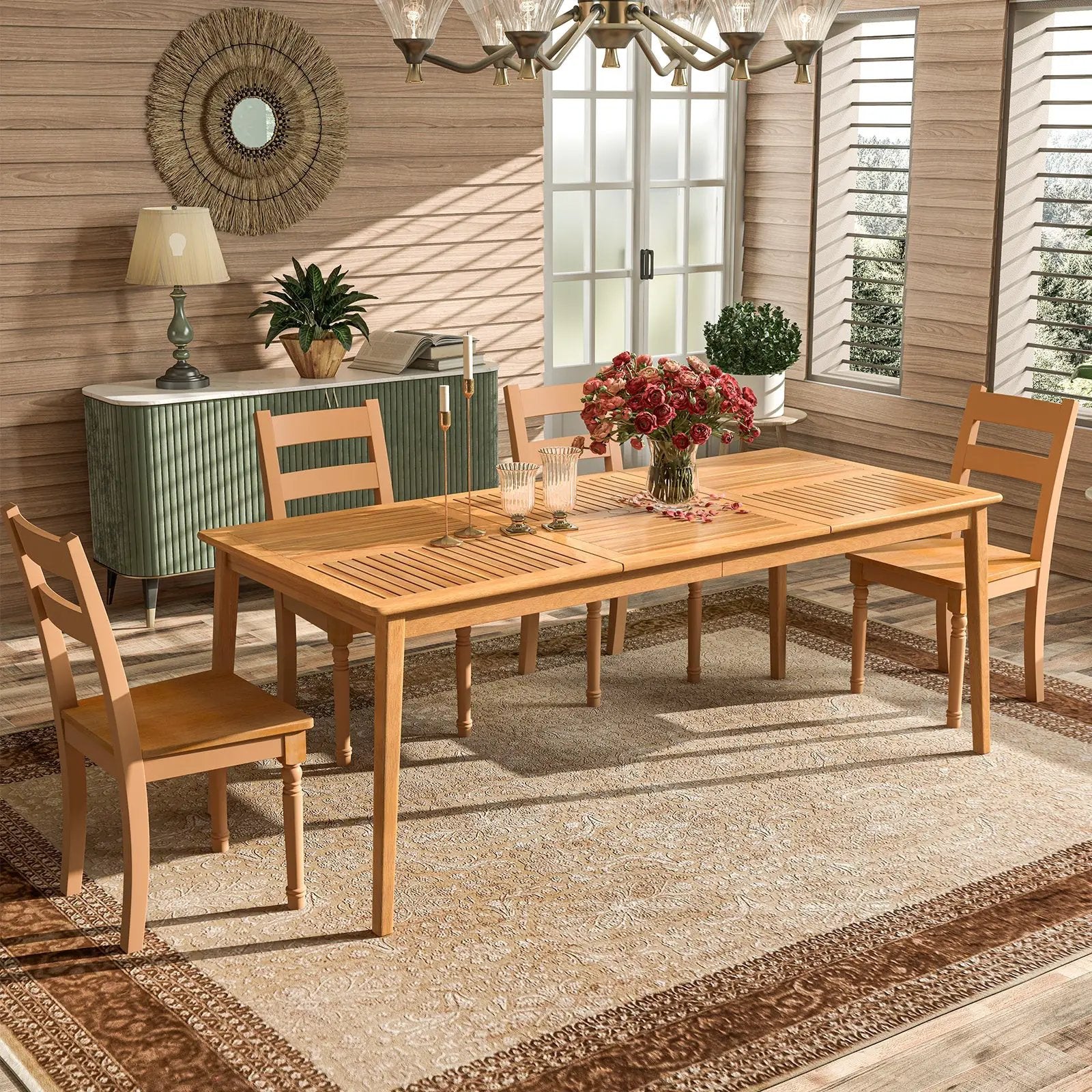 6-Person Outdoor Acacia Wood Rectangular Bistro Dining Table by DirectDeals