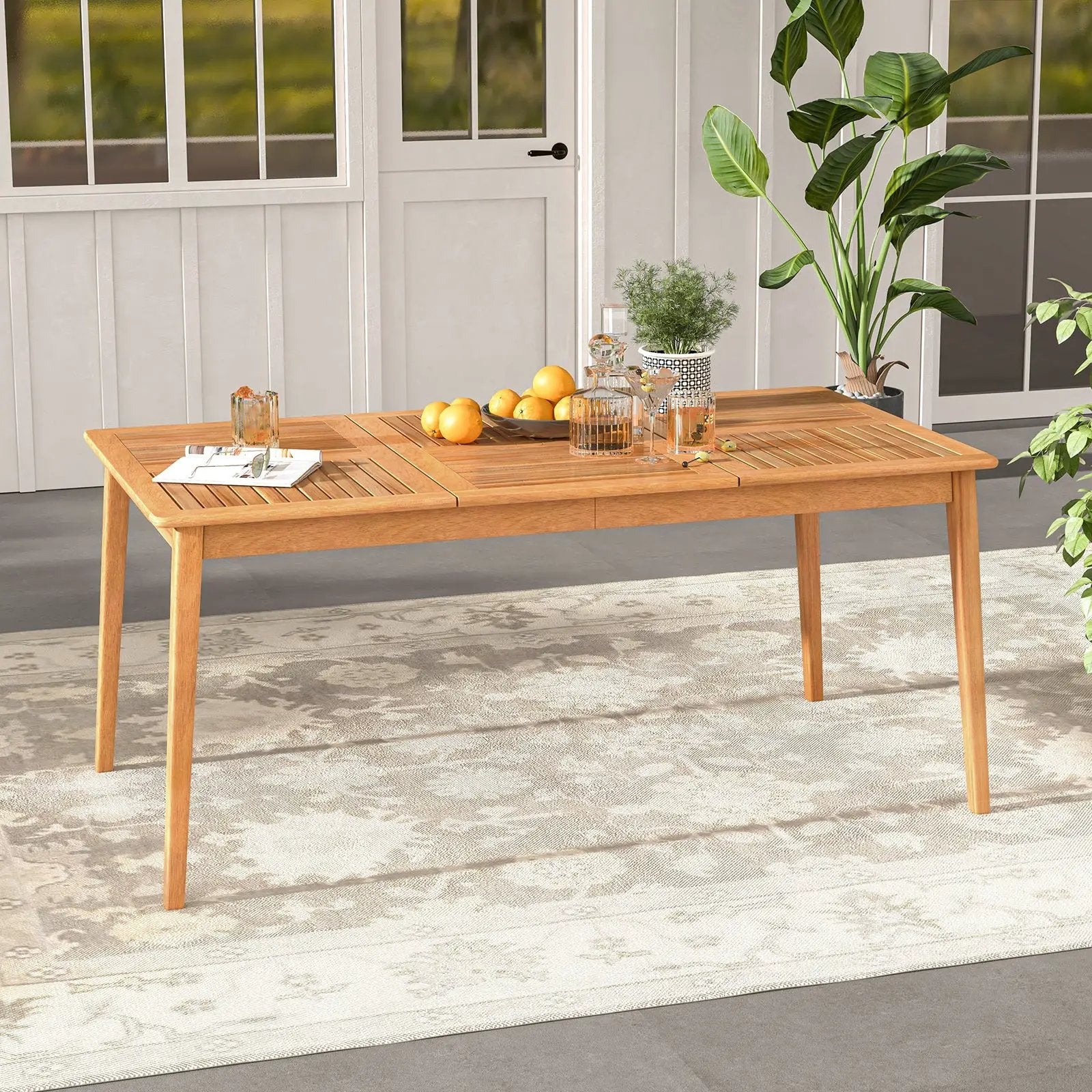 6-Person Outdoor Acacia Wood Rectangular Bistro Dining Table by DirectDeals