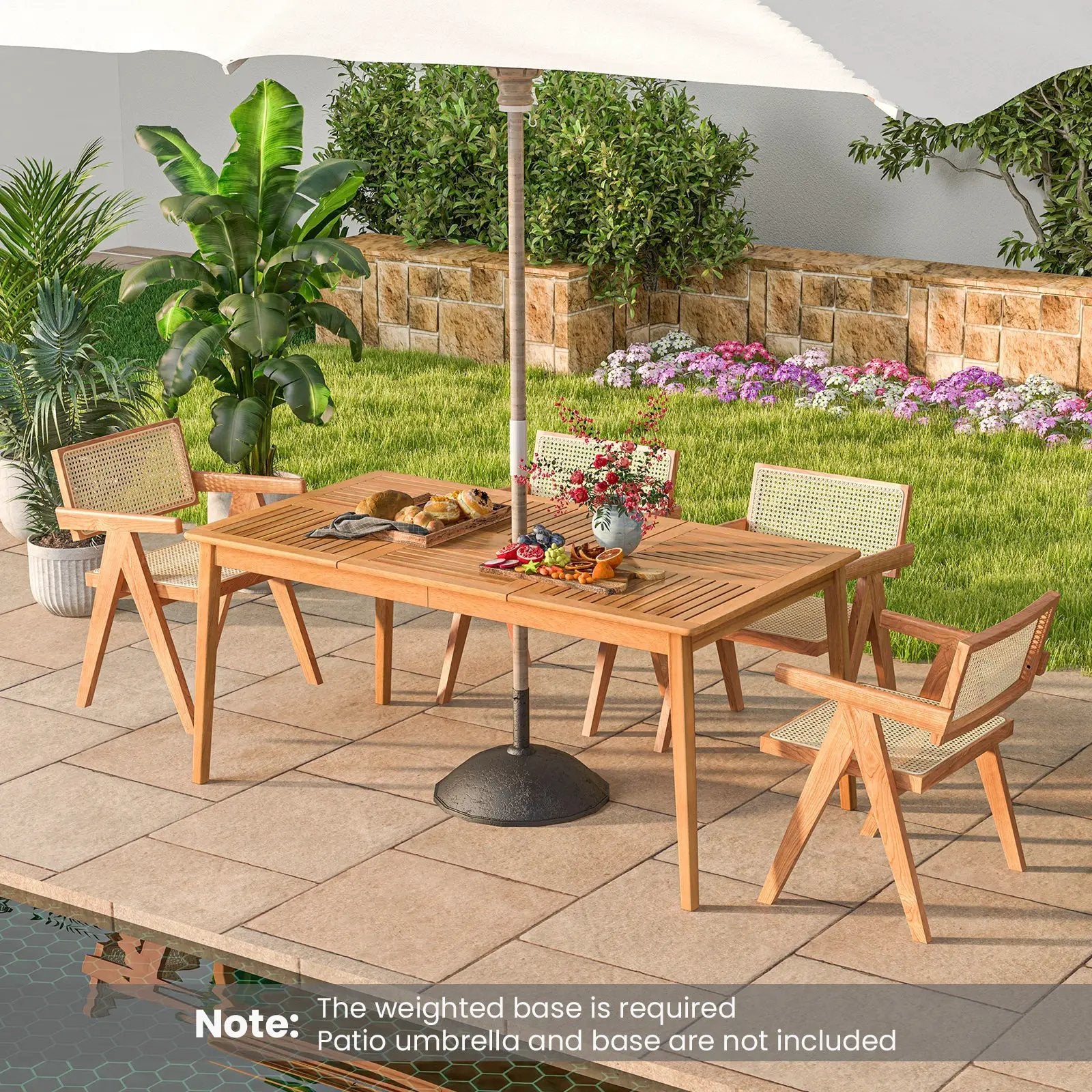 6-Person Outdoor Acacia Wood Rectangular Bistro Dining Table by DirectDeals