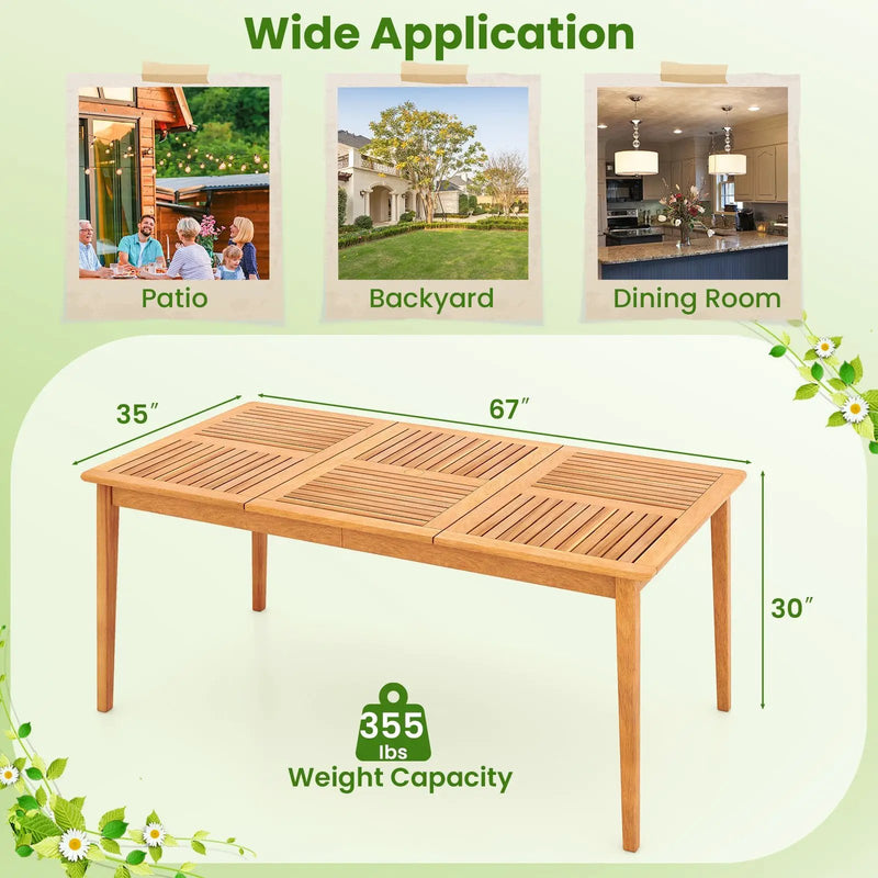 6-Person Outdoor Acacia Wood Rectangular Bistro Dining Table by DirectDeals