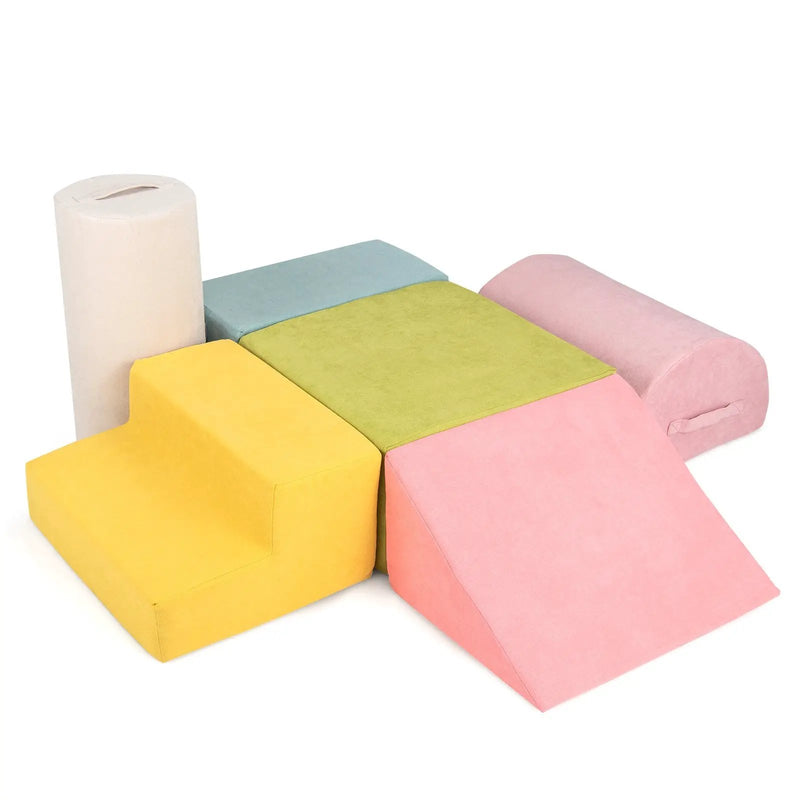 6-Piece Baby Climbing Blocks with 30D High-Density Foam and Carrying Handles by DirectDeals