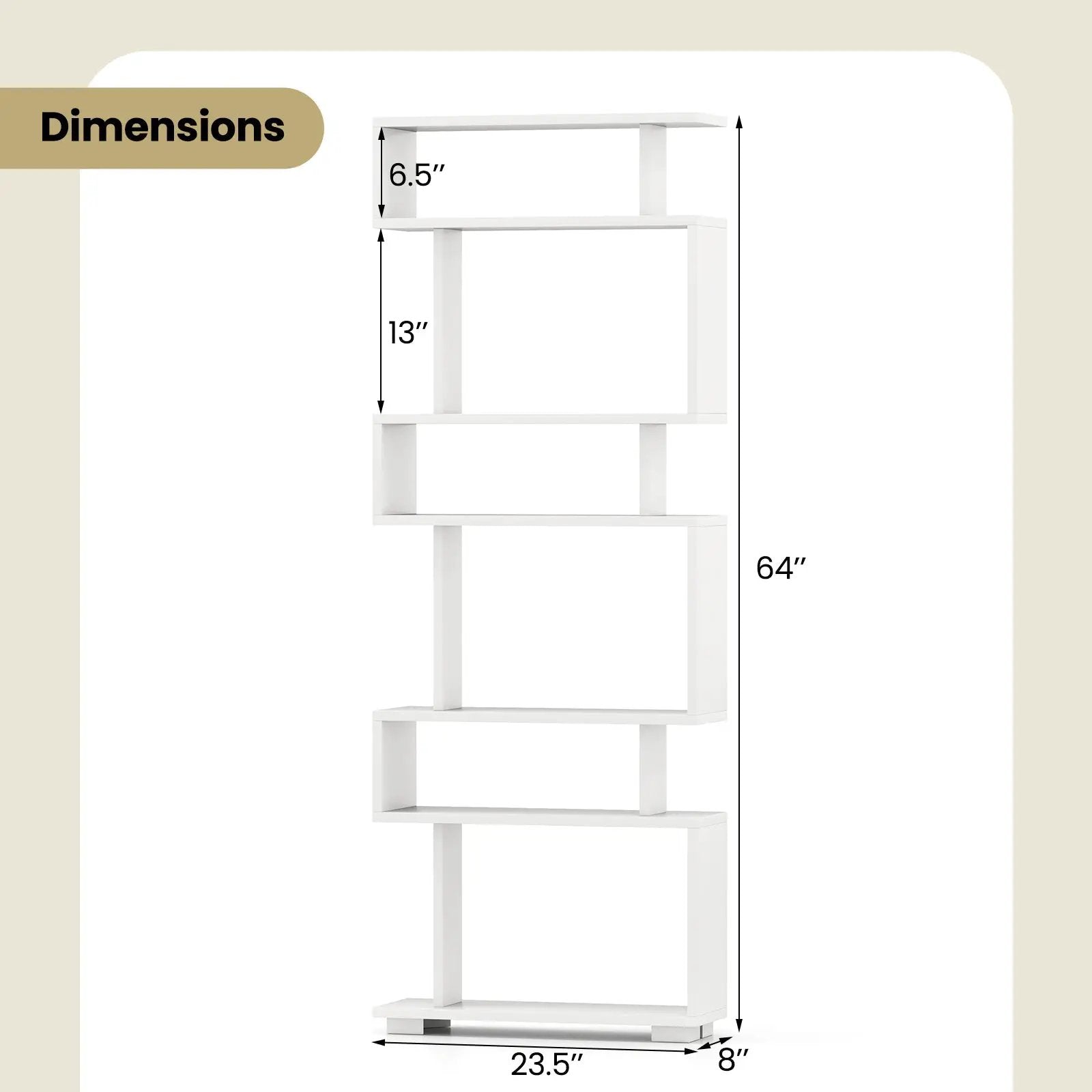 6-Tier Bookcase with Anti-Tipping Kit by DirectDeals