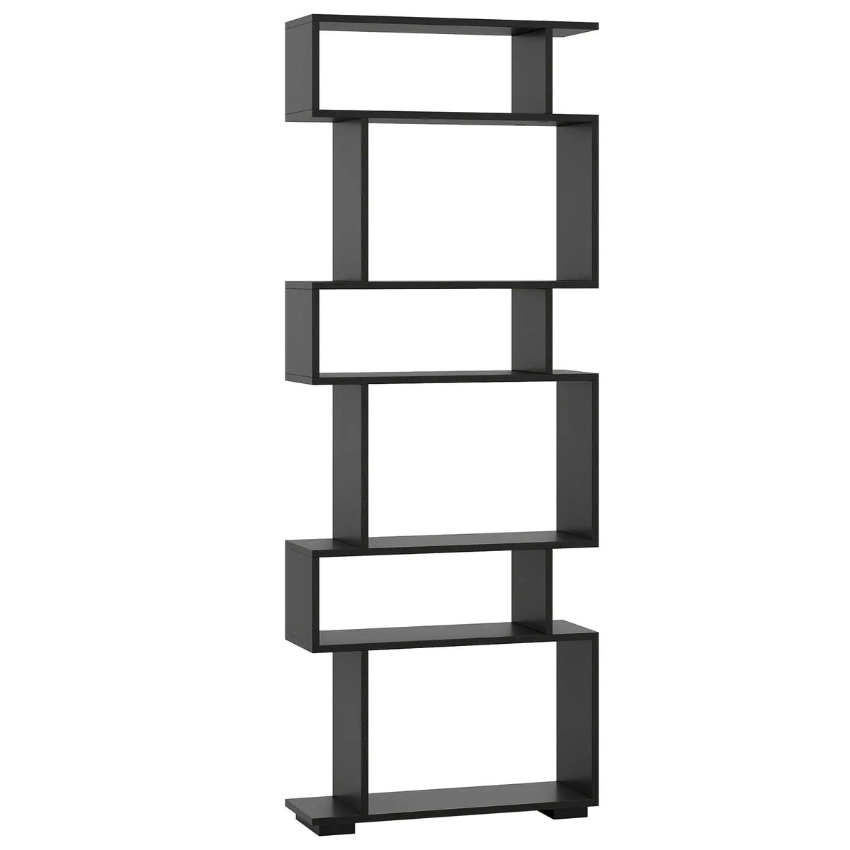 6-Tier Geometric Bookshelf with 2 Anti-Tipping Kits for Home Office by DirectDeals